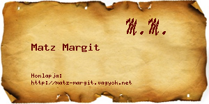 Matz Margit névjegykártya